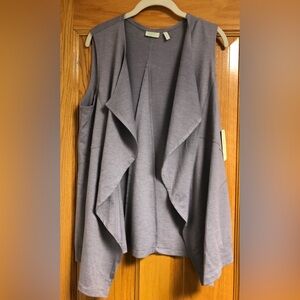 LOGO Lounge Drape Front Vest NWT Gray M
